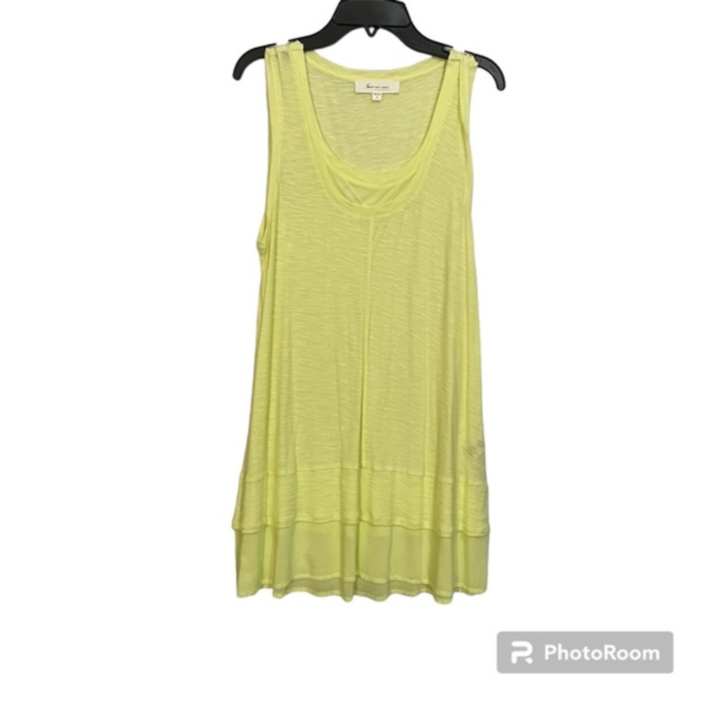 Two By Vince Camuto Neon Yellow Long Tank Top